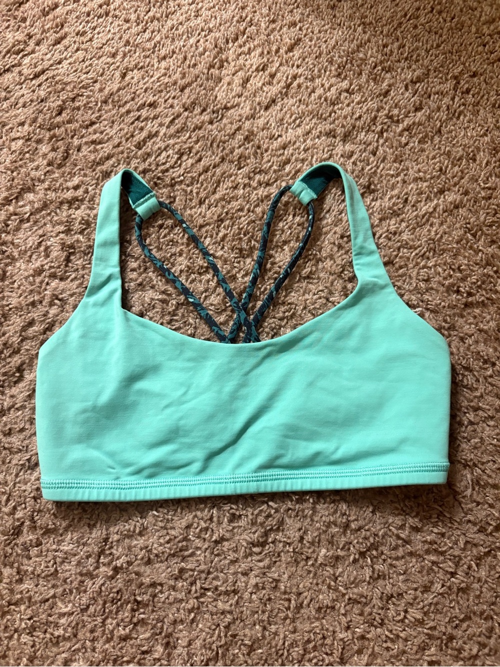 lululemon athletica Free to Be Sports Bra in mint with Patterned Crisscross Back